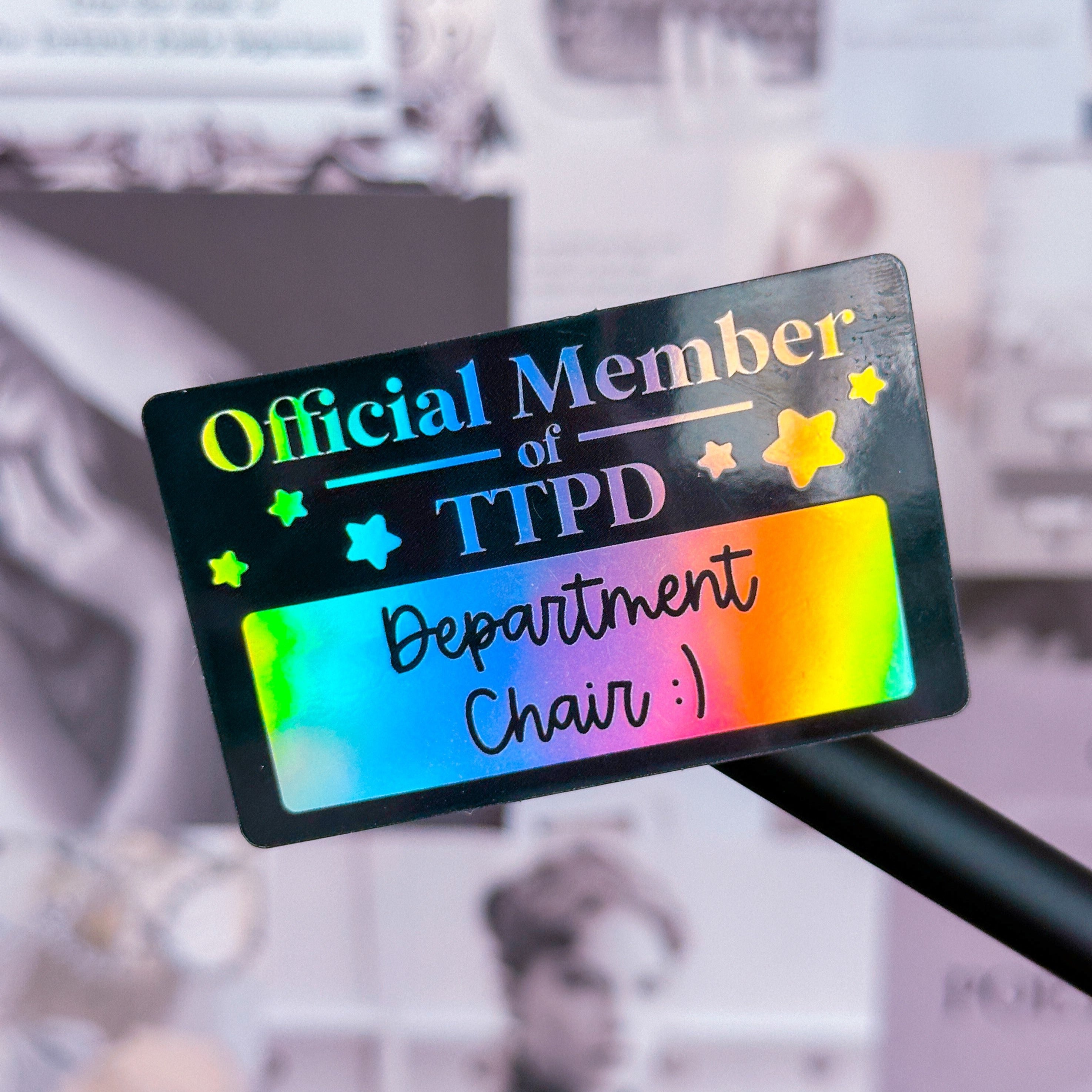 Waterproof Sticker - TTPD Department Chair – NoWhiteSpaceStickers