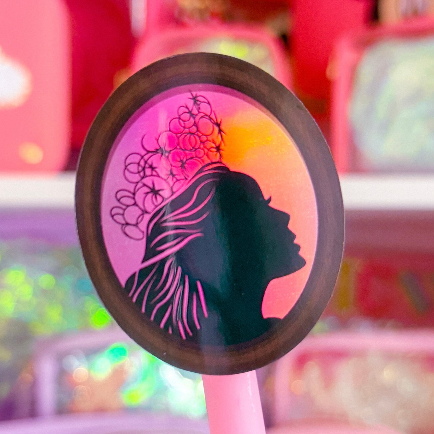 Waterproof Sticker - (WICKED) Storybook Profile PINK