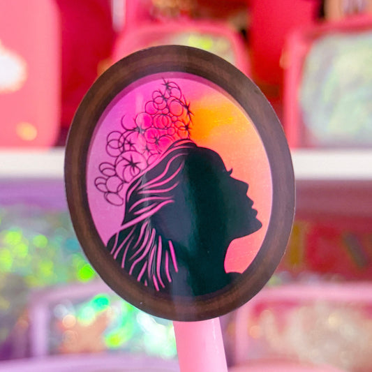 Waterproof Sticker - (WICKED) Storybook Profile PINK