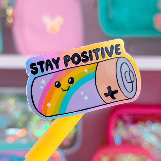 Waterproof Sticker - Stay Positive (Battery)