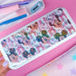 White Pencil Case - Glittery 3D Balloons & Bows