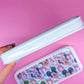 White Pencil Case - Glittery 3D Balloons & Bows