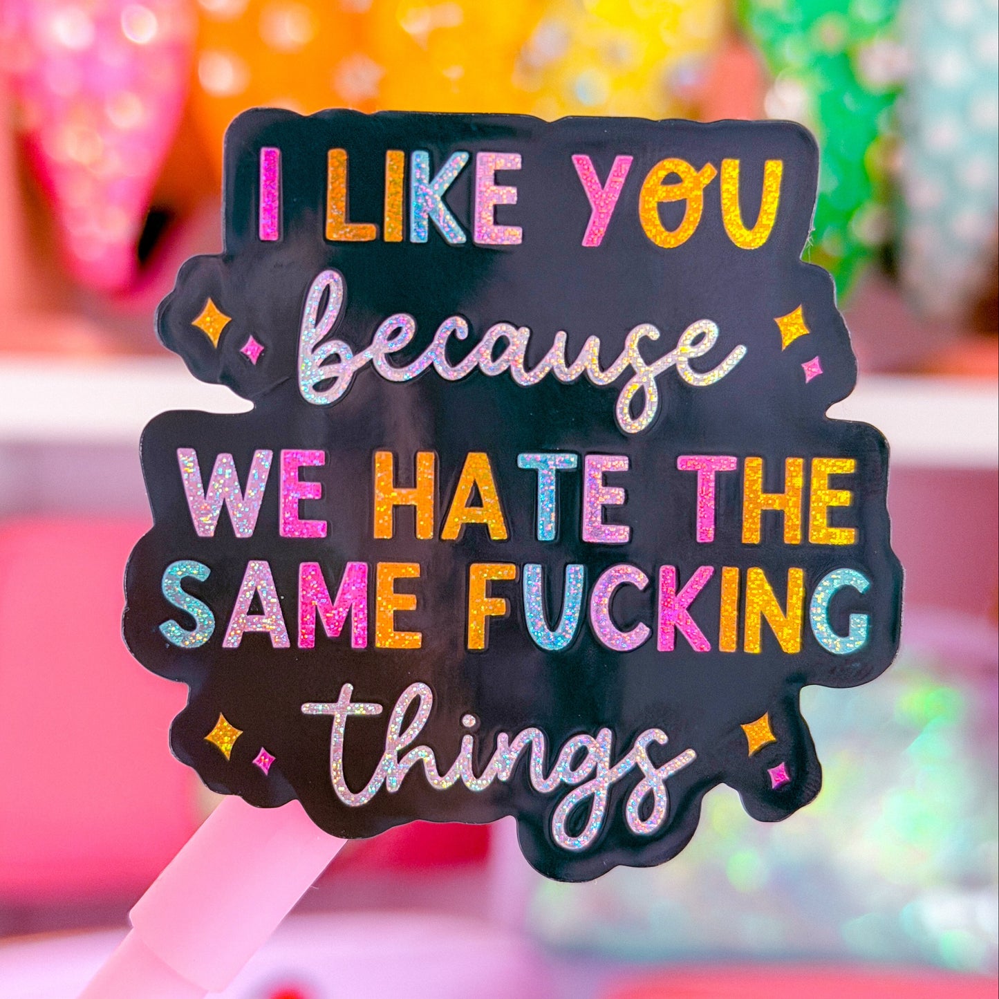 Waterproof Sticker - I Like You Because We Hate The Same Things