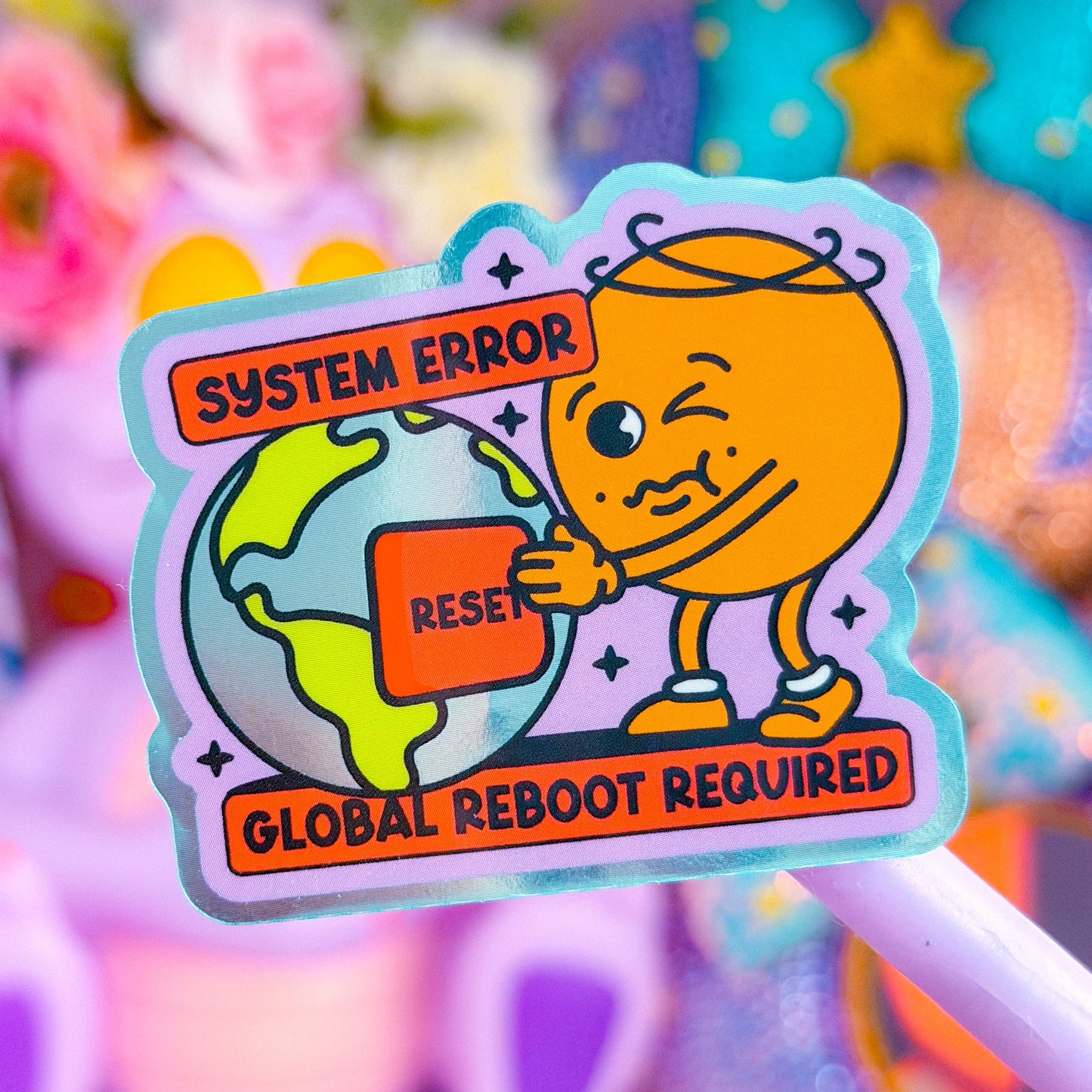 Waterproof Sticker - World Reset Button