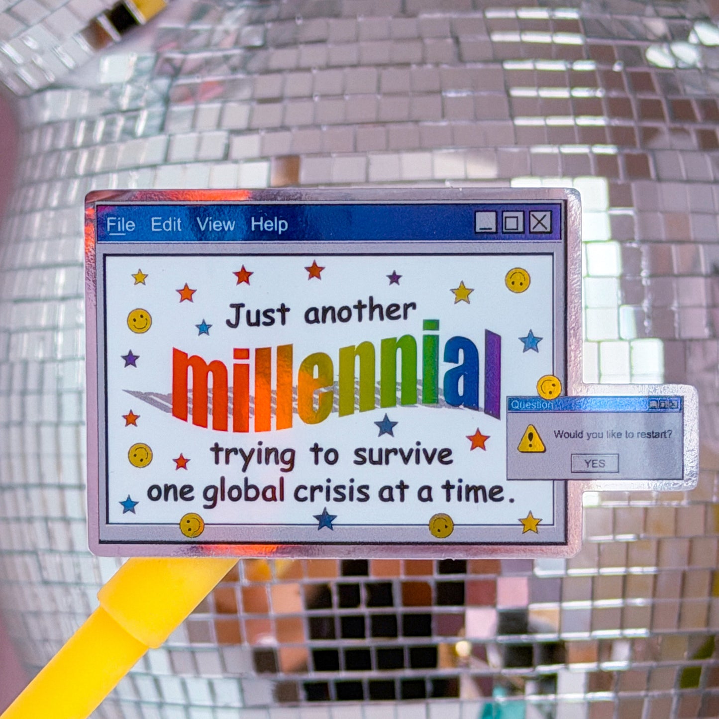 Waterproof Sticker - 90's Pop Up Window