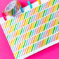 15MM Foiled Washi Tape - Rainbow + Gold Stripes