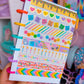 15MM Foiled Washi Tape - Rainbow Hearts + Gold Outlines