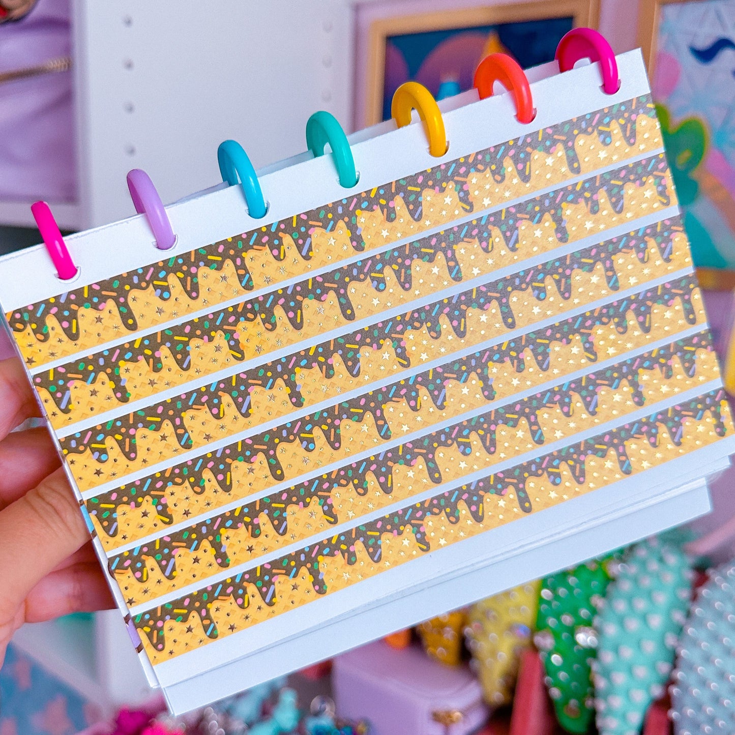 15MM Foiled Washi Tape - Chocolate Rainbow Sprinkles