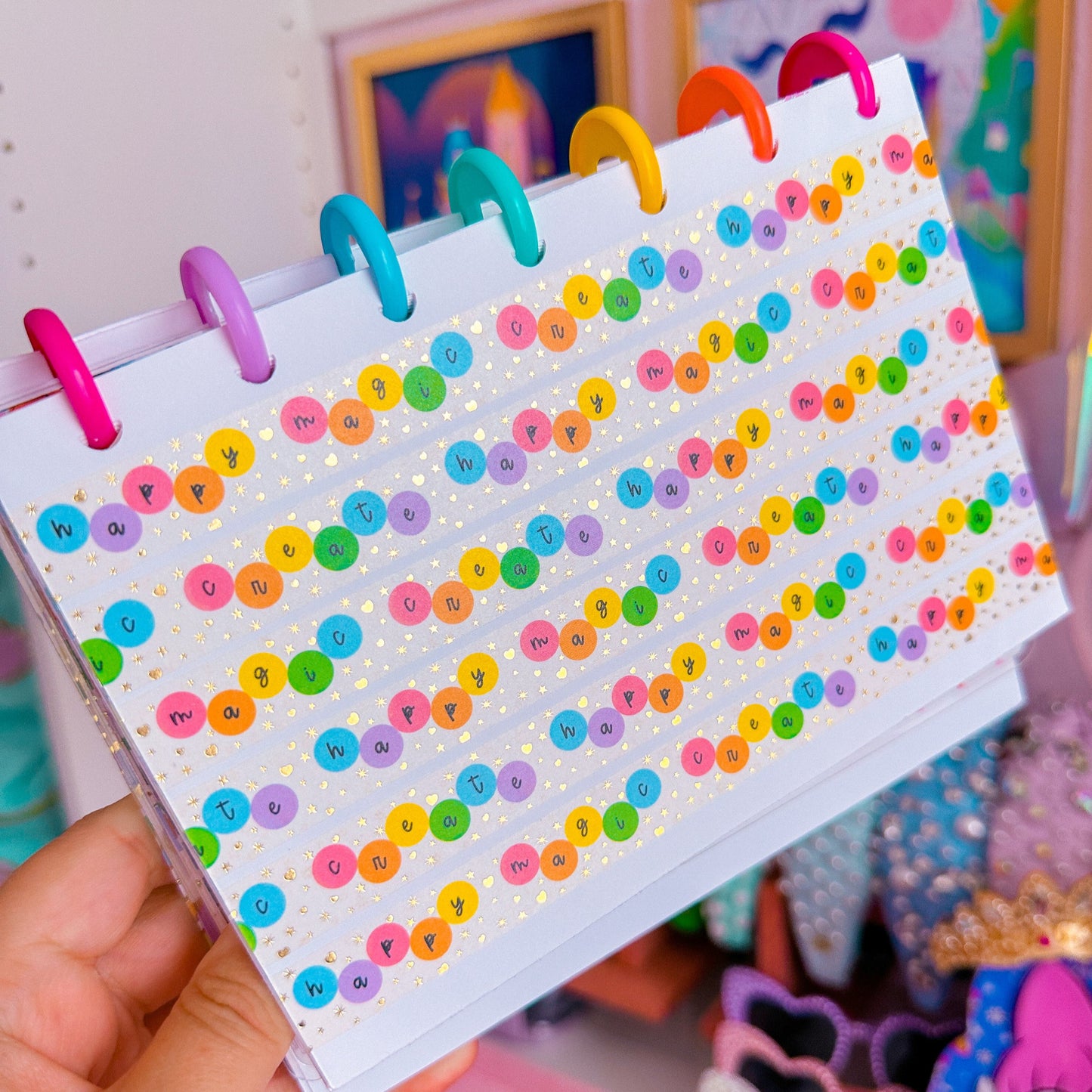 15MM Foiled Washi Tape - Rainbow Circles