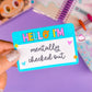 Journaling Paper Sticker - Hello I'm NAMETAG