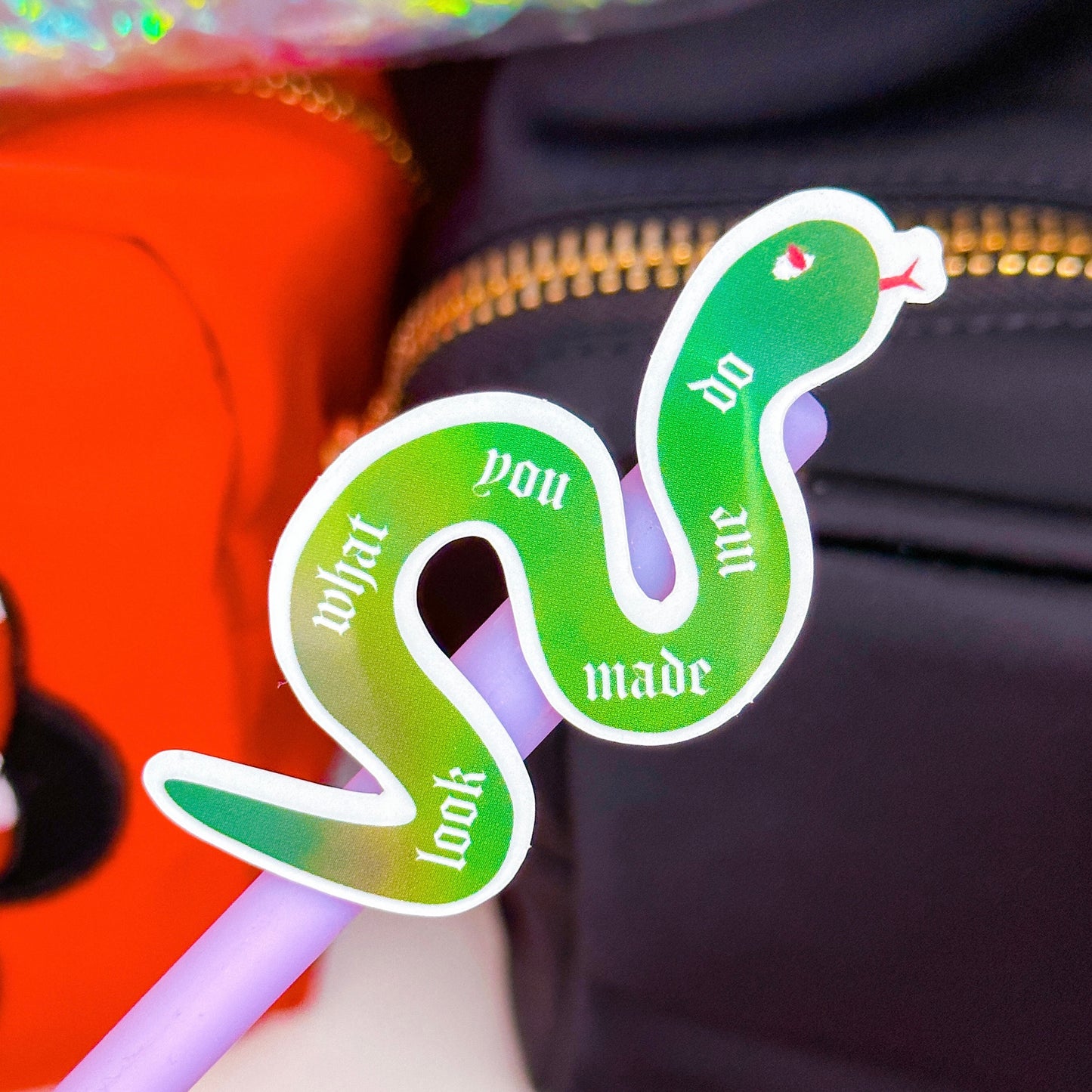 Glitter Waterproof Sticker - Snake