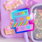Glitter Waterproof Sticker - Washi Stack (Purple)