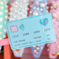 Glitter Waterproof Sticker - Credit Card (Blue)