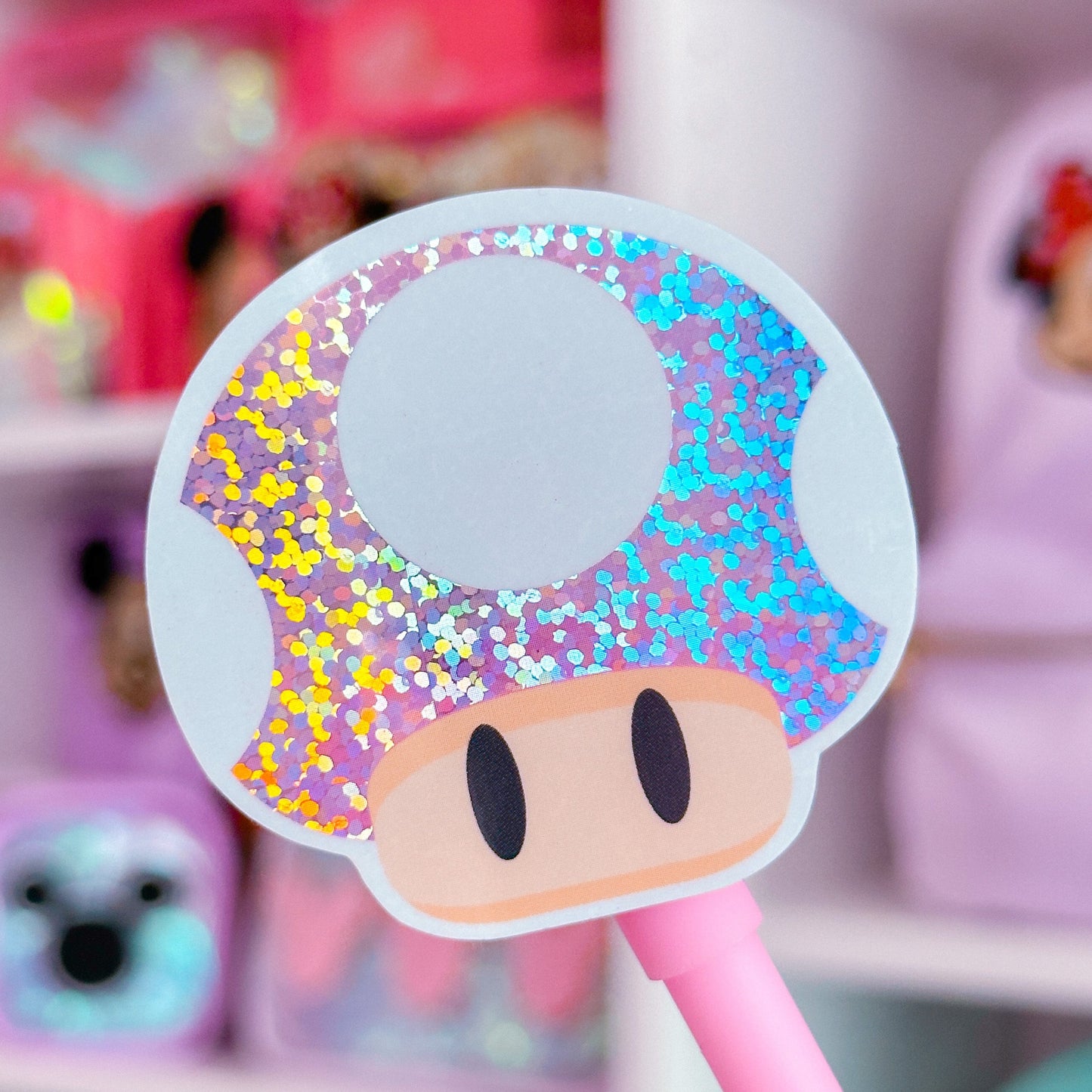 Glitter Waterproof Sticker - Kawaii Gamer