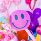 Glitter Waterproof Sticker - Pink Happy Face