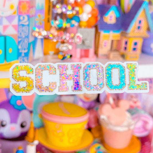 Waterproof Sticker - Varsity Letter "SCHOOL