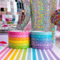 5MM Foiled Washi Tape - Pastels Rainbow Confetti (Holo Foil)