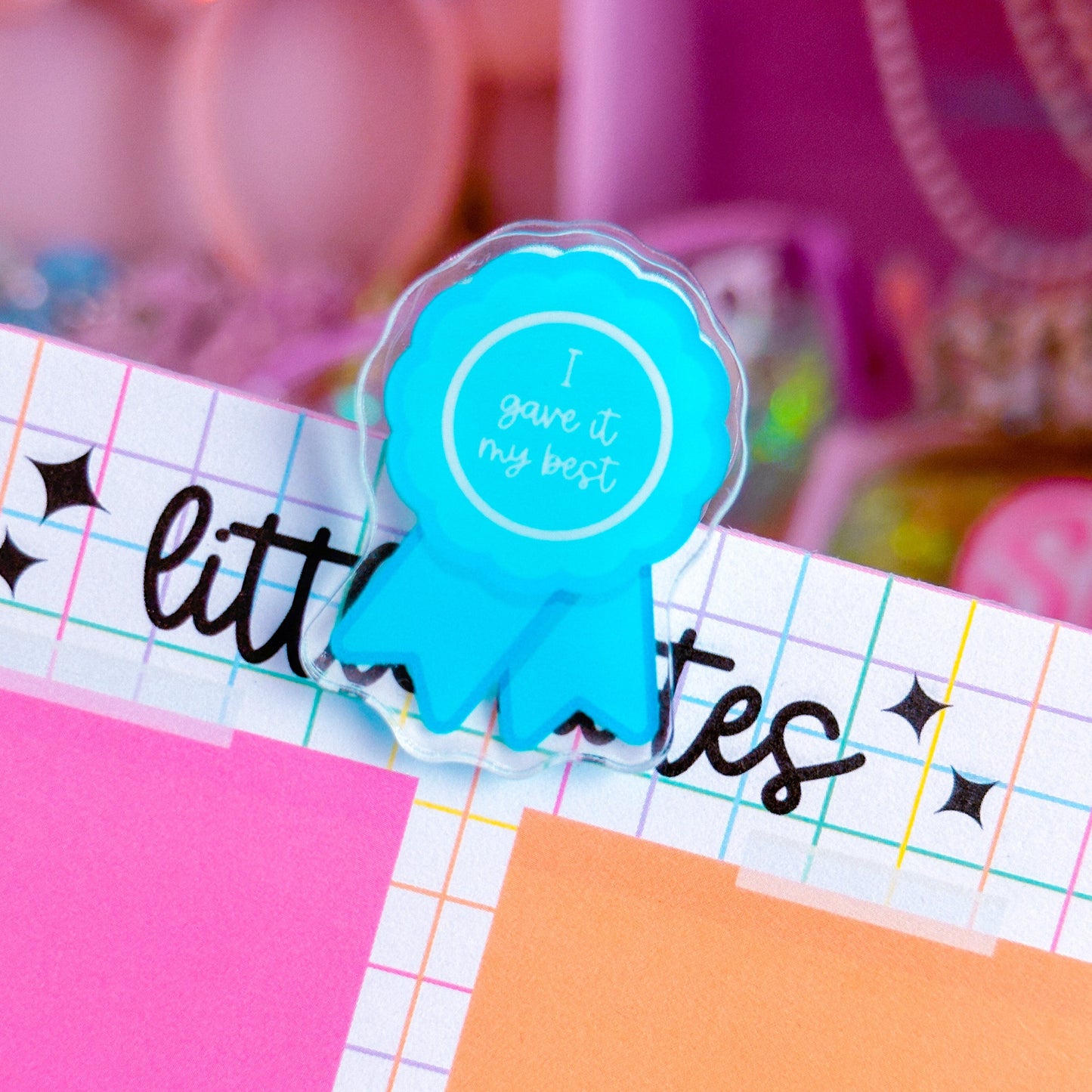 Mini Acrylic Clip - Prize Ribbon