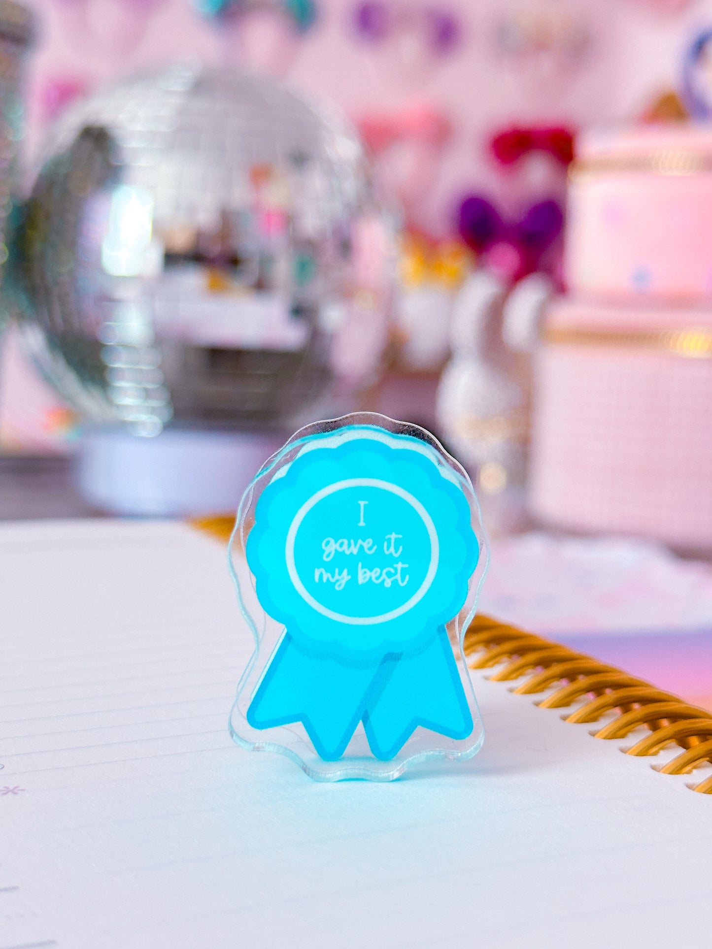 Mini Acrylic Clip - Prize Ribbon