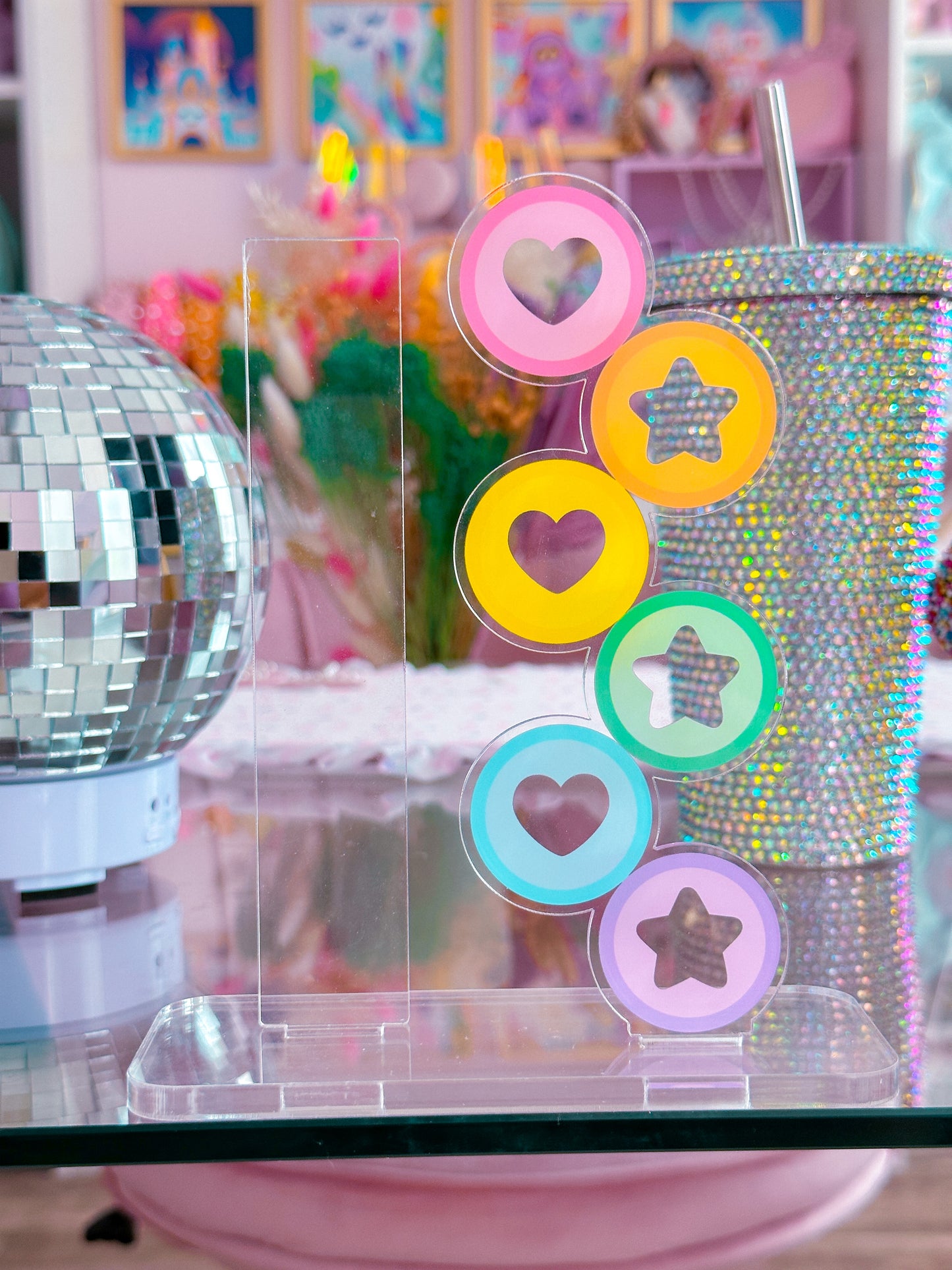 Acrylic Washi Stand - Rainbow Discs