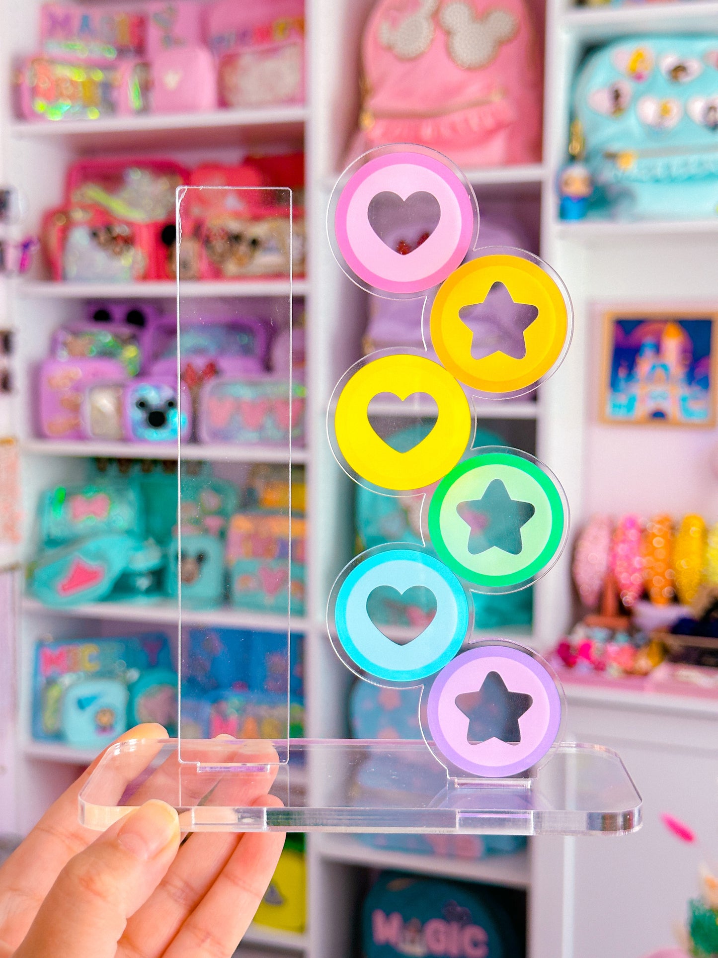 Acrylic Washi Stand - Rainbow Discs