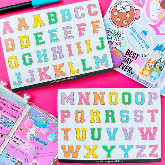 Varsity Alphabet Stickers (SET) - Rainbow