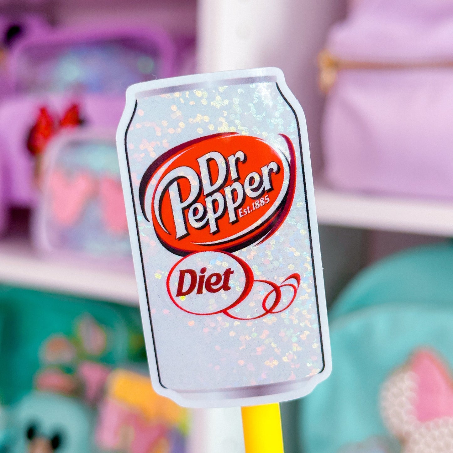 Glitter Waterproof Sticker - SODA (Diet/White)