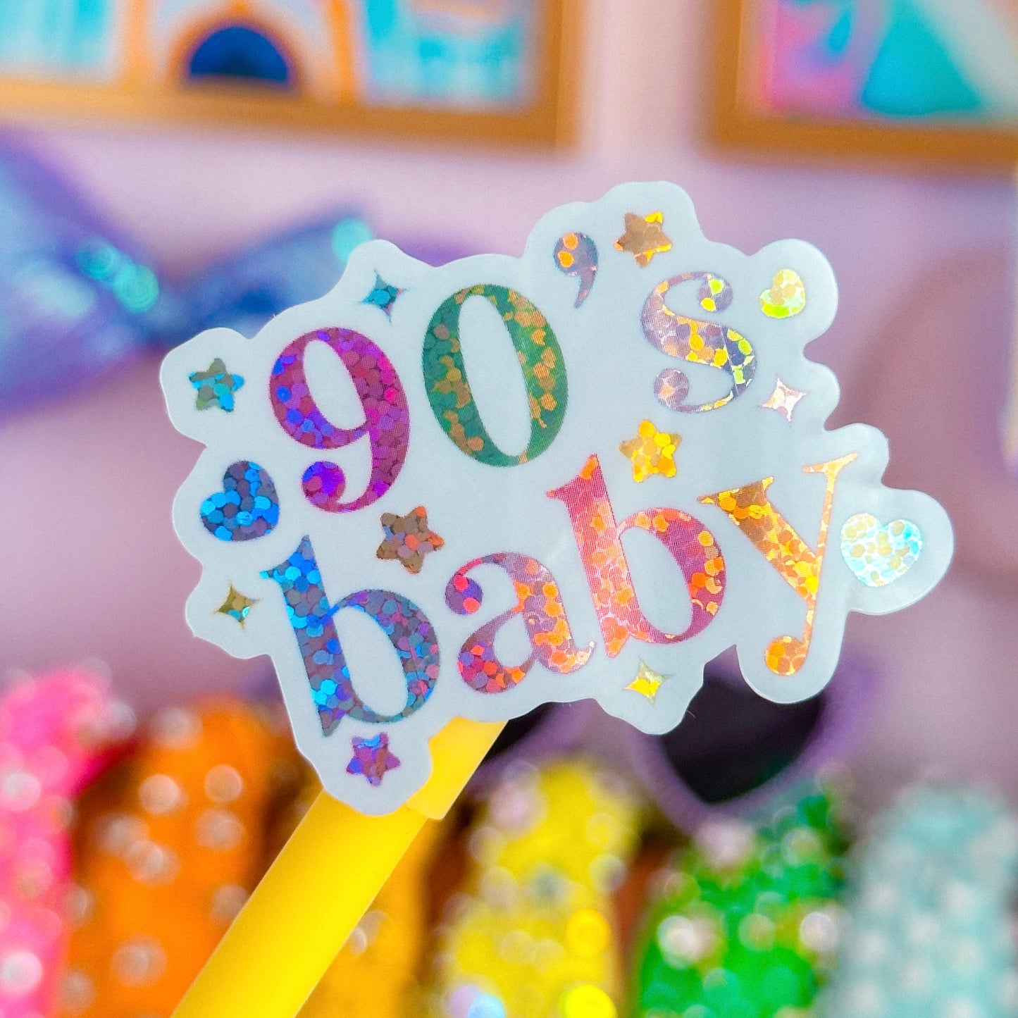 Glitter Waterproof Sticker - 80's + 90's Baby