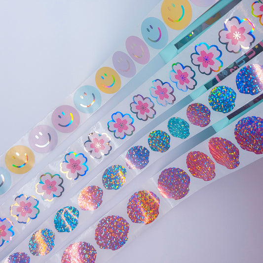 JUNK JOURNAL - Pastel Roll Stickers (4" to 6" each)