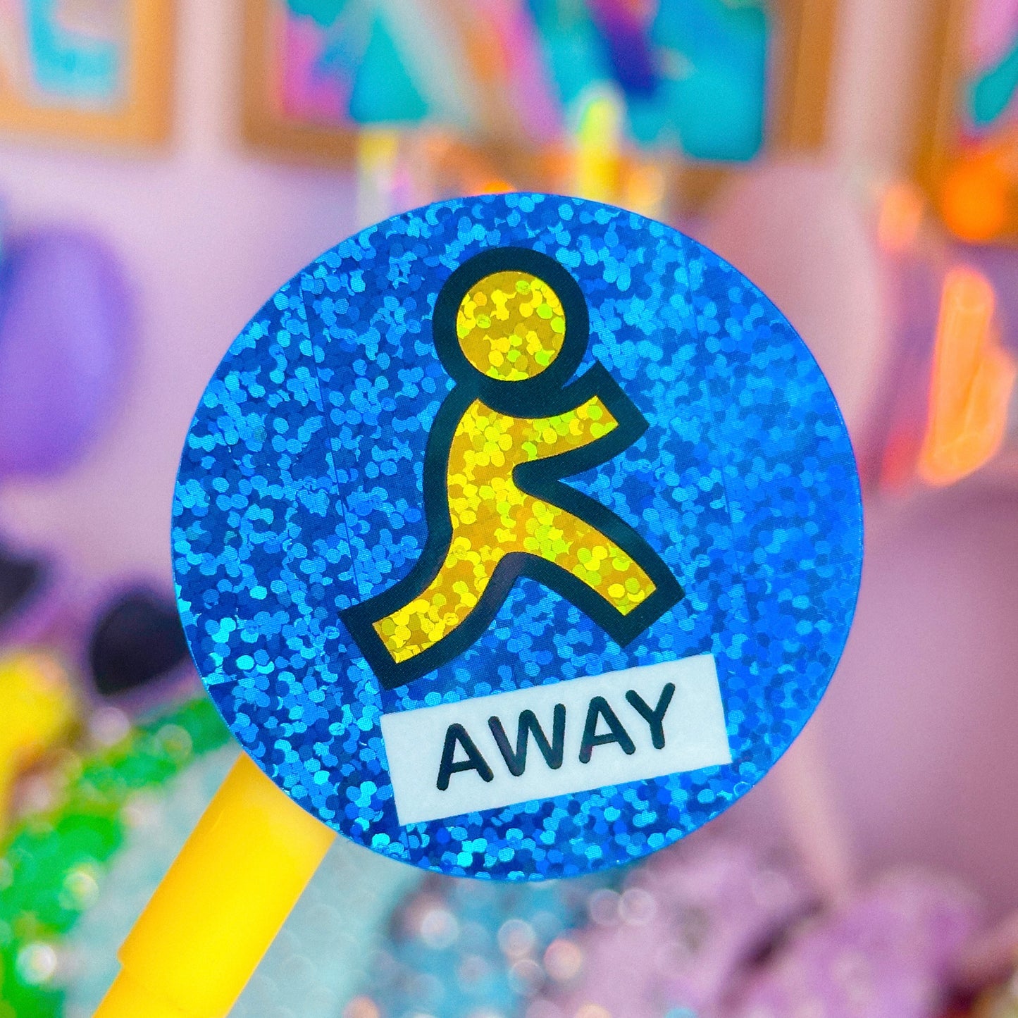 Glitter Waterproof Sticker - AIM Chat "AWAY"