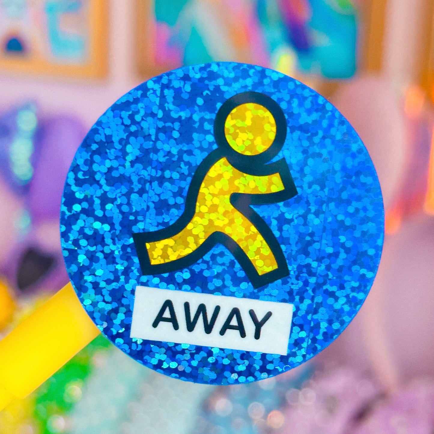 Glitter Waterproof Sticker - AIM Chat "AWAY"