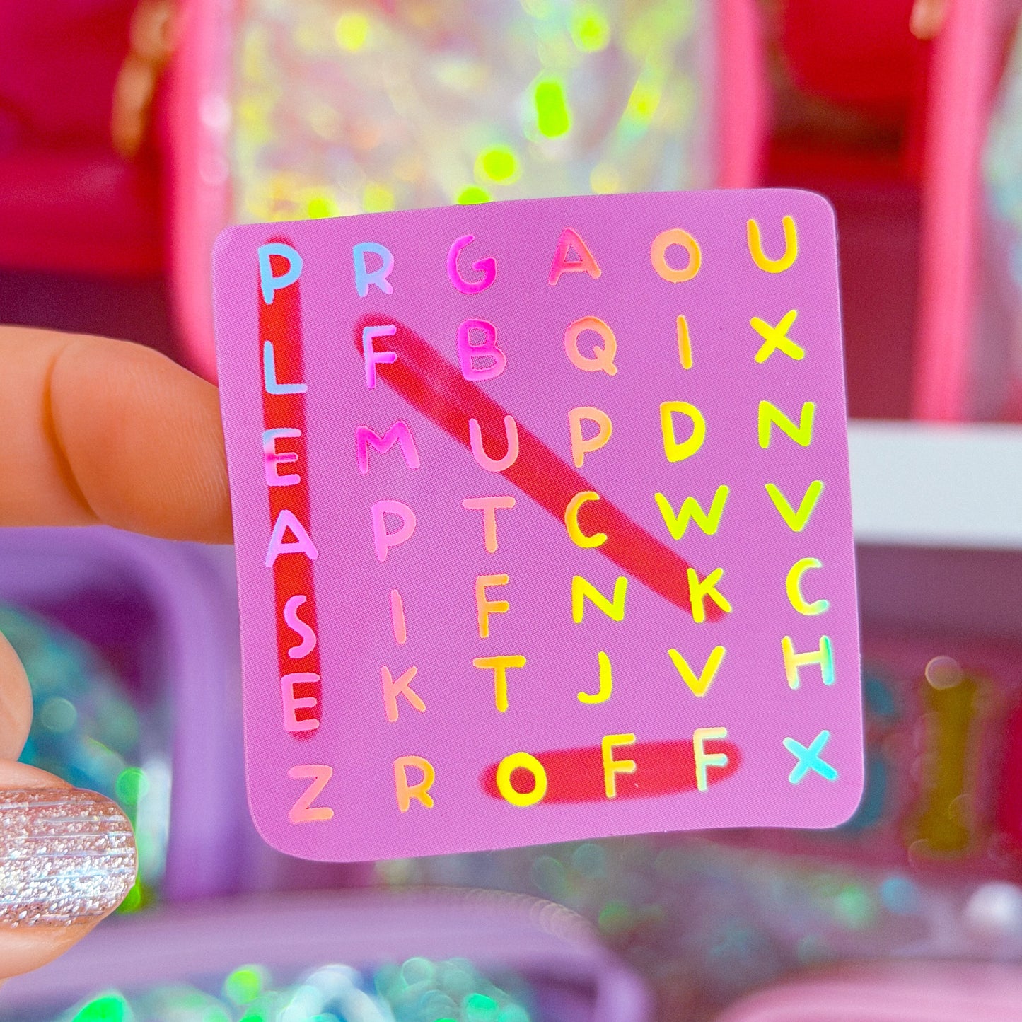 Waterproof Sticker - Please F*ck Off CROSSWORD