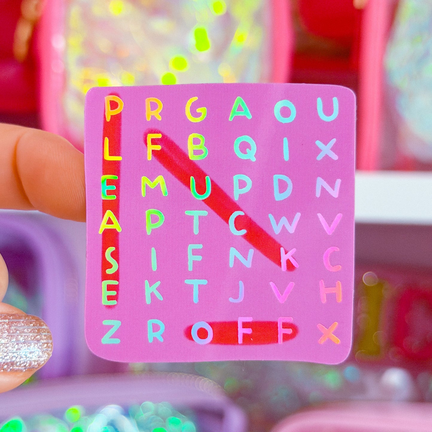 Waterproof Sticker - Please F*ck Off CROSSWORD