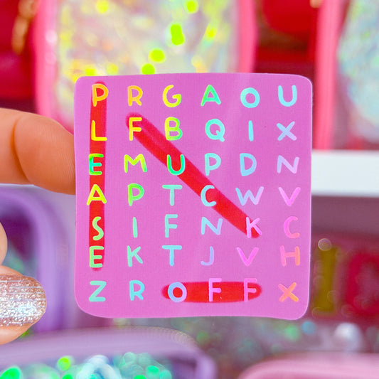 Waterproof Sticker - Please F*ck Off CROSSWORD