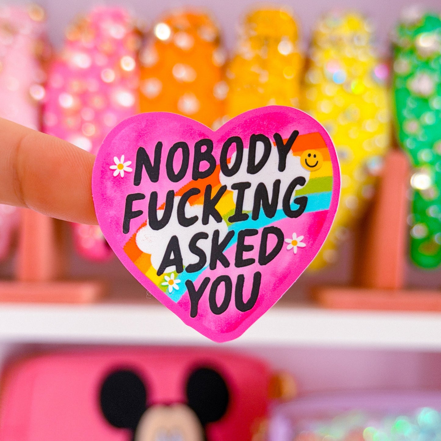 Waterproof Sticker - Nobody F*cking Ask You Heart