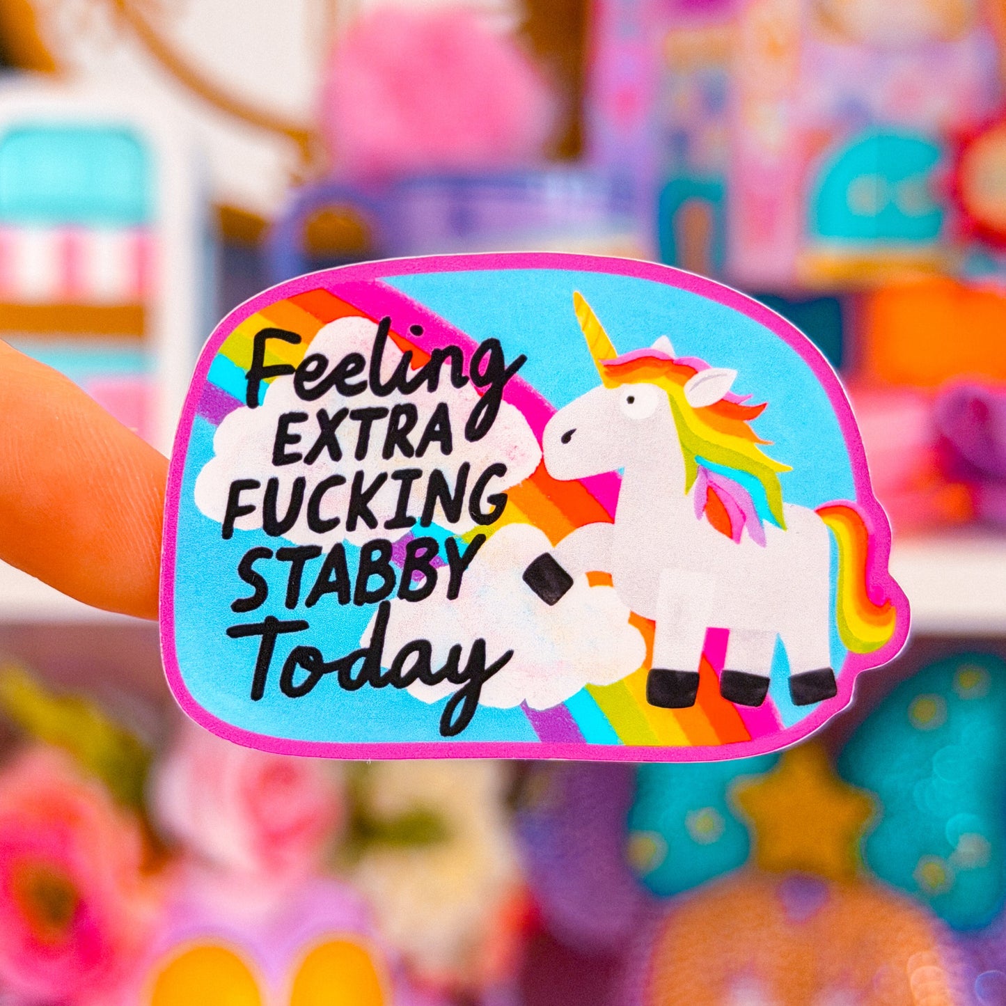 Waterproof Sticker - Stabby Unicorn