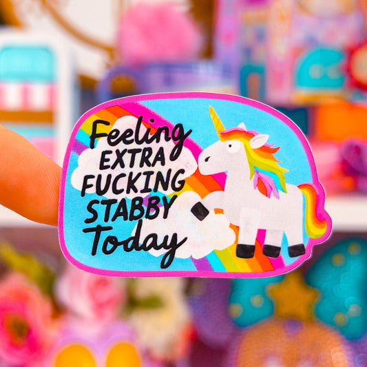 Waterproof Sticker - Stabby Unicorn