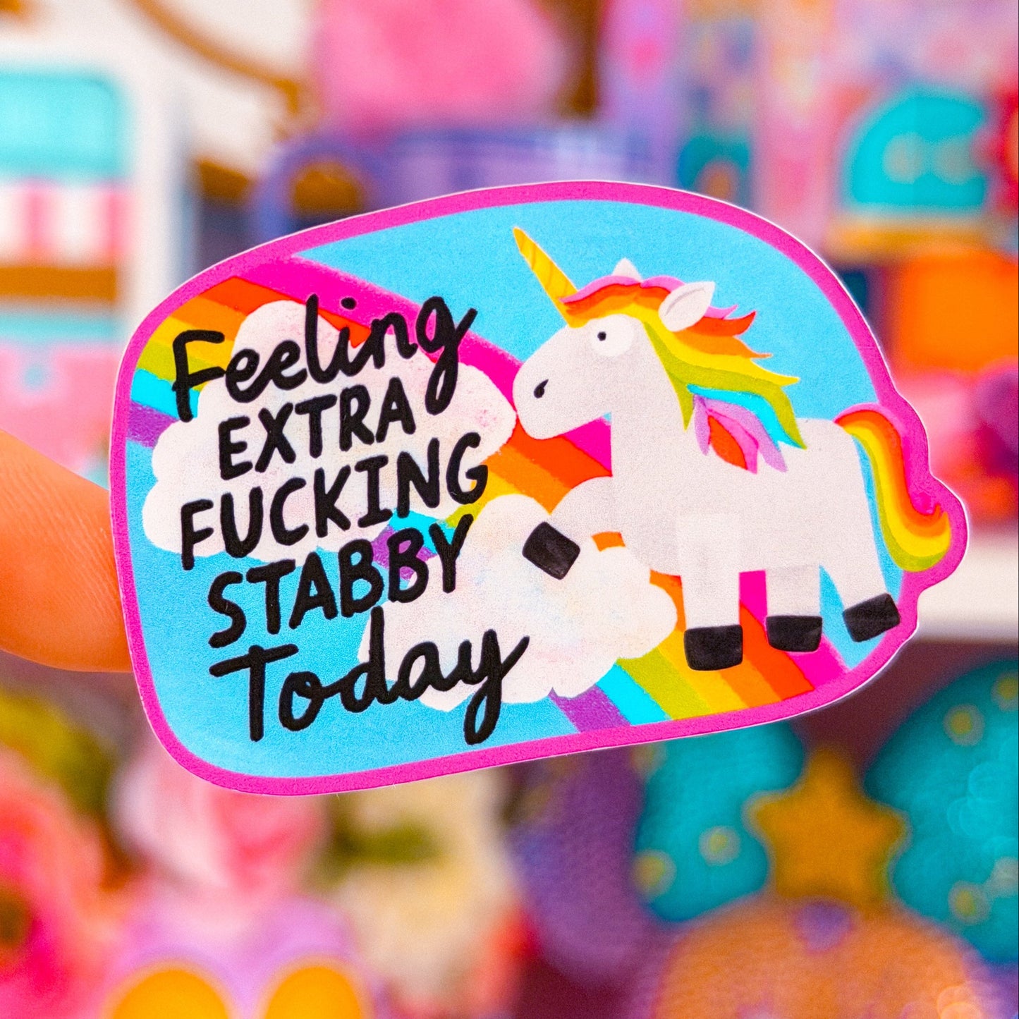 Waterproof Sticker - Stabby Unicorn