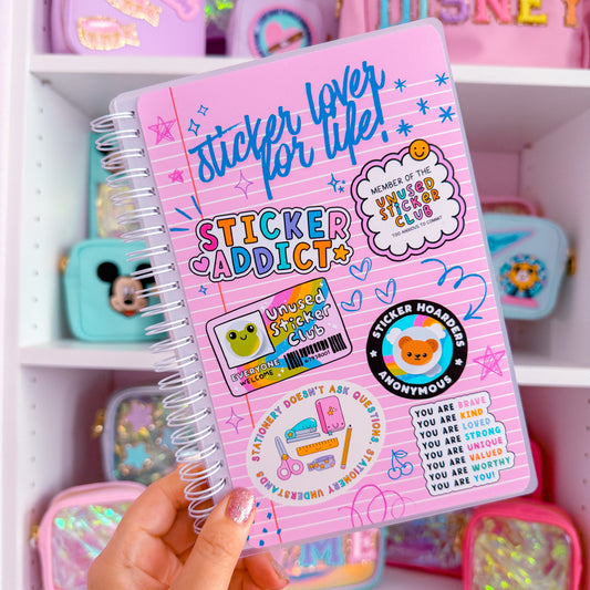 5.25x8.5 Reusable Sticker Release Book - Pink Notebook Style