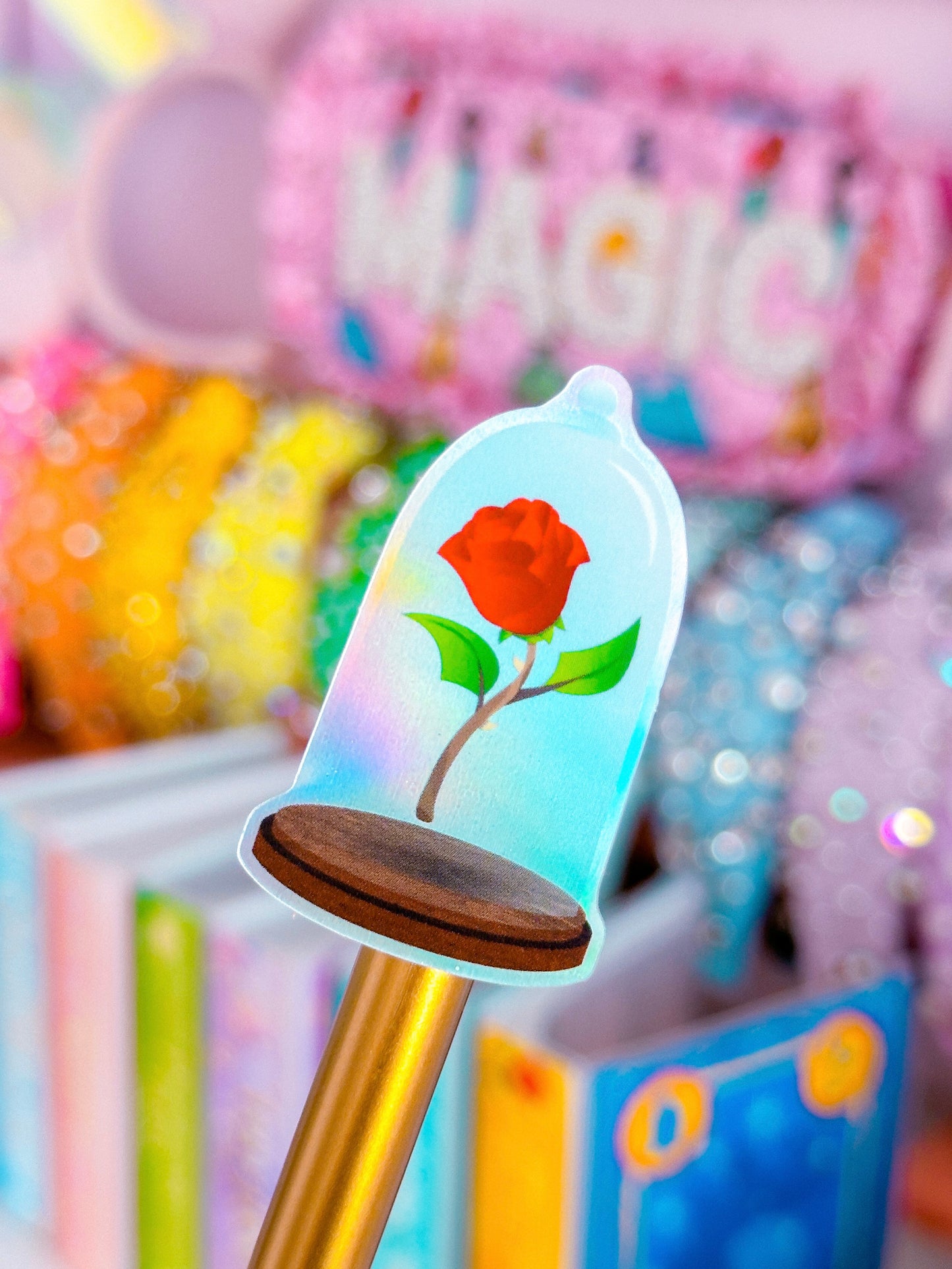 Waterproof Sticker - (Belle) XS Glass Rose