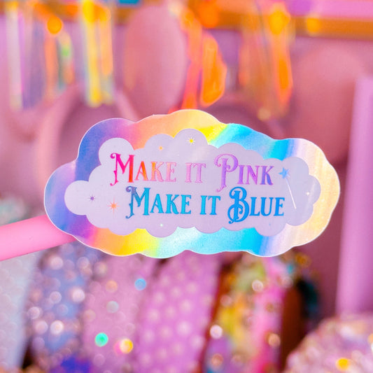 Glitter Waterproof Sticker - Make It Pink, Make It Blue