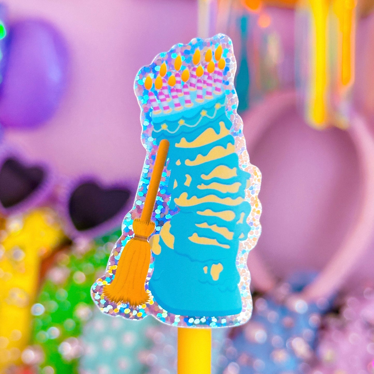 Waterproof Sticker - (Aurora)Magical Birthday Cake