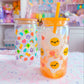 16oz Clear Glass Can FULL WRAP - Lucky