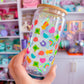 16oz Clear Glass Can FULL WRAP - Lucky