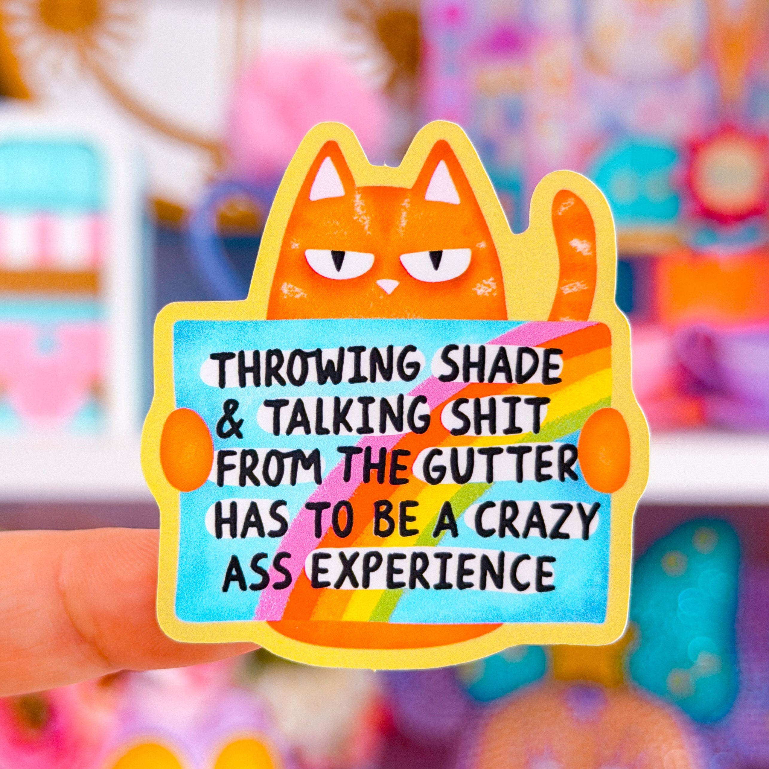 Waterproof Sticker - Throwing Shade & Talking $hit – NoWhiteSpaceStickers