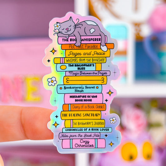 Waterproof Sticker - Rainbow Book Stack