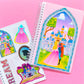 A5 SIZE Reusable Sticker Book - Castle Window (Aurora)
