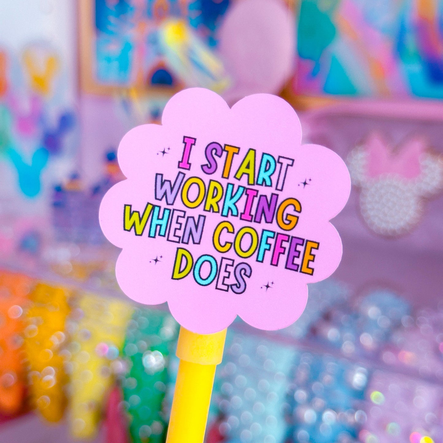 Waterproof Sticker - I Start Working When Coffee Does