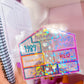 Glitter Waterproof Sticker - EXTRA LARGE Cracked Ice Lover House (Transparent)