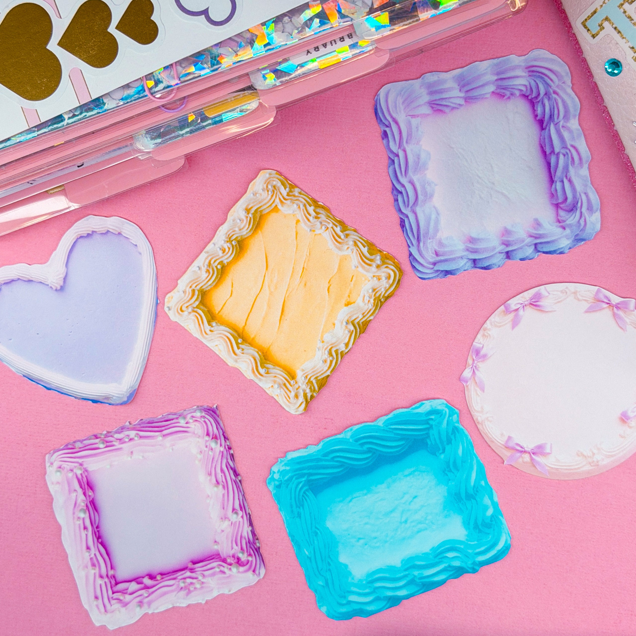 Journaling Paper Sticker - Pastel Rainbow Cakes – NoWhiteSpaceStickers